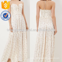 New Fashion White Floral Maxi Daily Dress Manufacture Wholesale Fashion Women Apparel (TA5150D)